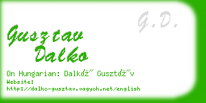 gusztav dalko business card